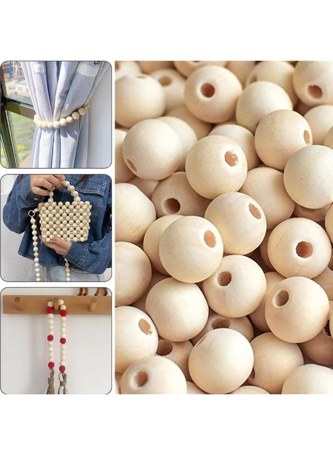 Daytoyz 100pcs 20mm Natural Brown Tones Unfinished Holz Round Wooden Beads for DIY Crafts, Jewellery, Home Decor - Image 2